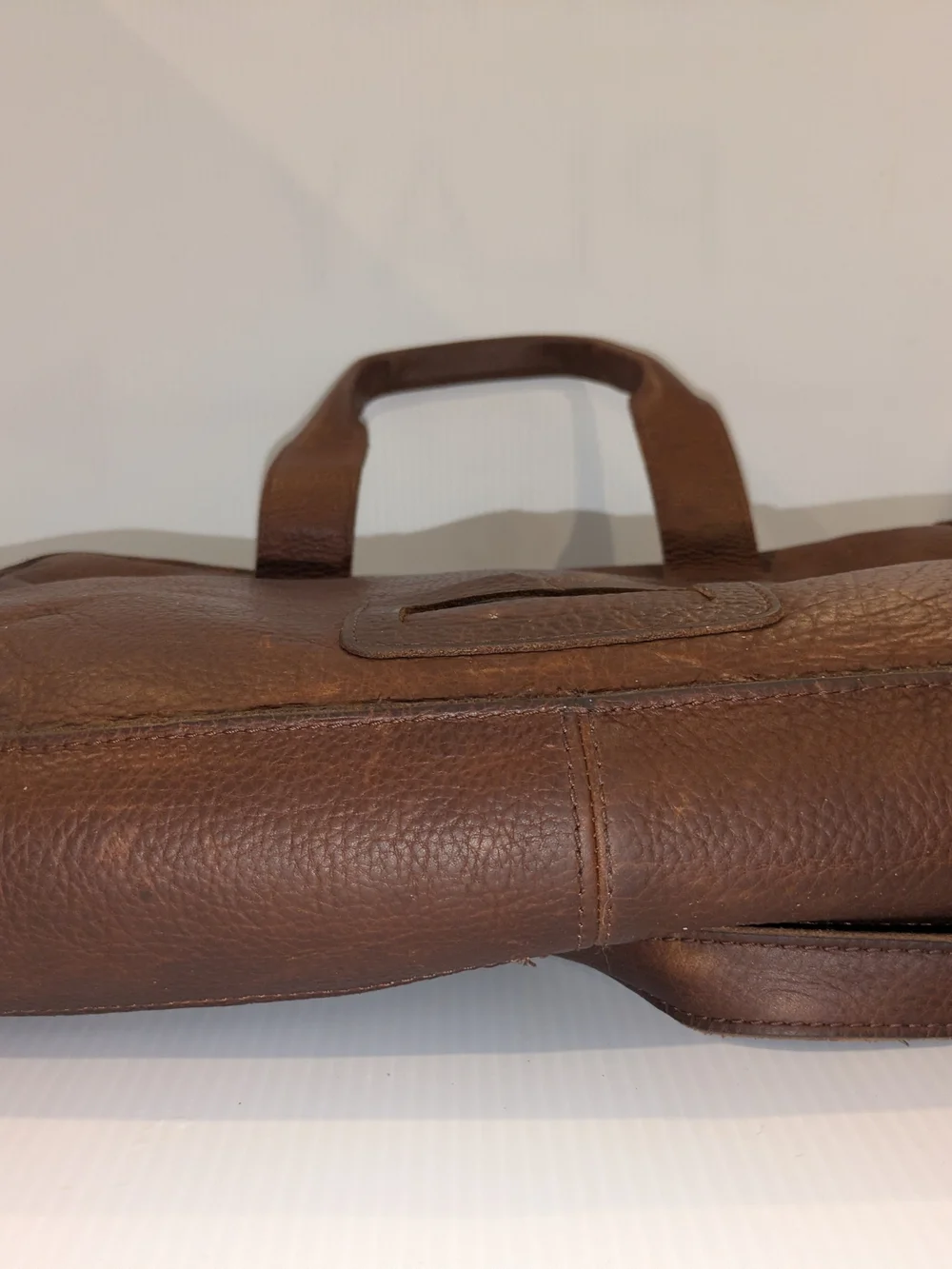Dr. Martens Brown Pebbled Leather Messenger Laptop Briefcase Crossbody Bag